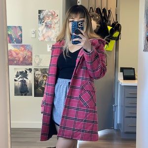 Pink Candies Burberry-Style Overcoat